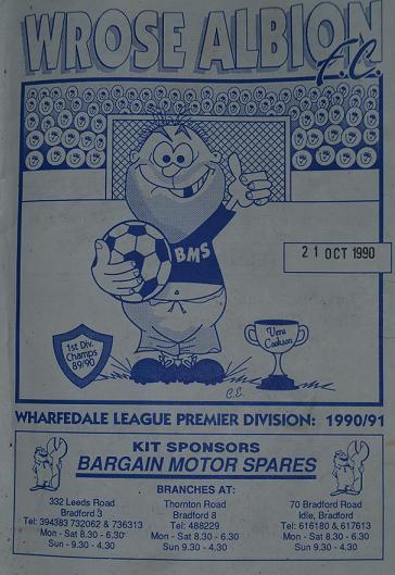 Classic Programme – Wrose Albion F.C. vs Fairweather Gr. 21/10/90
